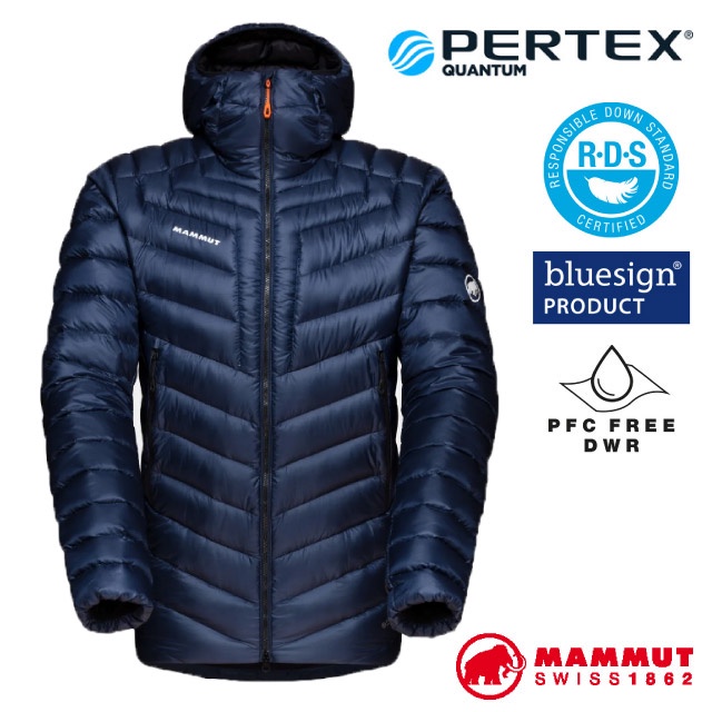 【MAMMUT 長毛象】男 Broad Peak 輕量保暖防風防潑連帽羽絨外套.夾克/800FP鵝絨_海洋藍_00260