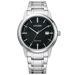 CITIZEN星辰PAIR系列墨黑光動能情人對錶大三針鋼帶錶-男錶40mm(AW1231-66E)