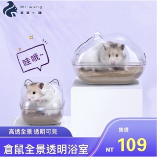 【台灣現貨免運】全景貓頭造型透明浴室 倉鼠 黃金鼠 透明浴室 睡窩