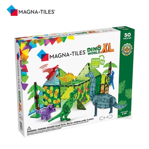 美國Magna-Tiles 磁力積木恐龍世界 XL【50片】STEM認證 磁力片 兒童積木 兒童禮物