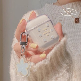 小清新花朵適用AirPods1/2代保護套國產i11/i12透明藍牙耳機軟殼-99九號