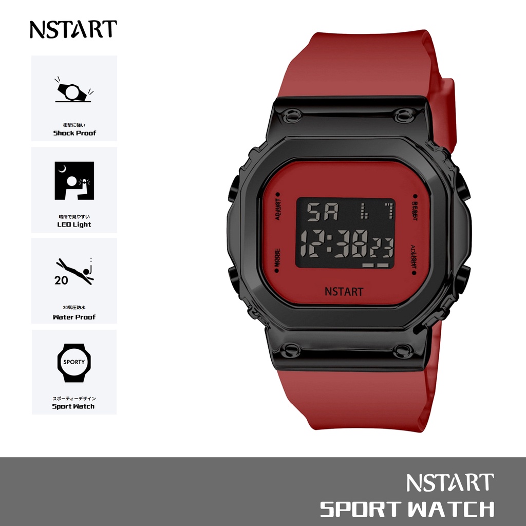 新的!!! 高品質 GM-5600 系列男士手錶防水數字手錶 NSTART 5600 RED