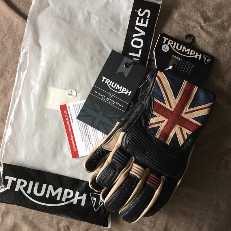 [現貨L號］Triumph 凱旋 英國國旗皮手套 機車手套 MGVS17303