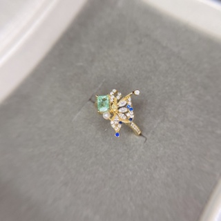 輕珠寶💎哥倫比亞祖母綠 0.39克拉 925純銀戒指