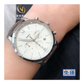美國FOSSIL GRANT系列 計時皮帶男錶-白麵☆公司貨☆FS5380☆實體店面☆富興鐘錶◎