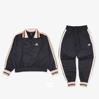 胖達）NEW BALANCE NB 立領 長袖 上衣 AWT23561PHM 長褲 AWP23551PHM 灰黑 女