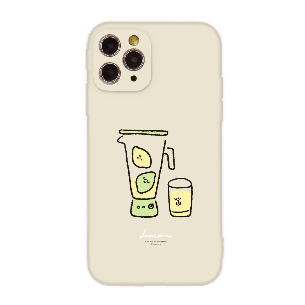 【TOYSELECT】Lunexin無耳貓全包iPhone手機殼-被榨的檸檬汁 (象牙白)