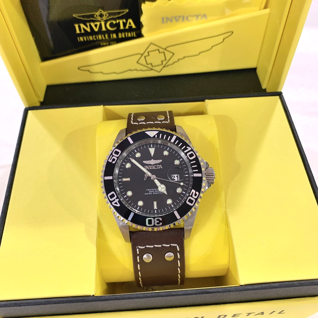 (Little bee小蜜蜂精品)INVICTA 英威塔 水鬼皮錶 錶圈可轉