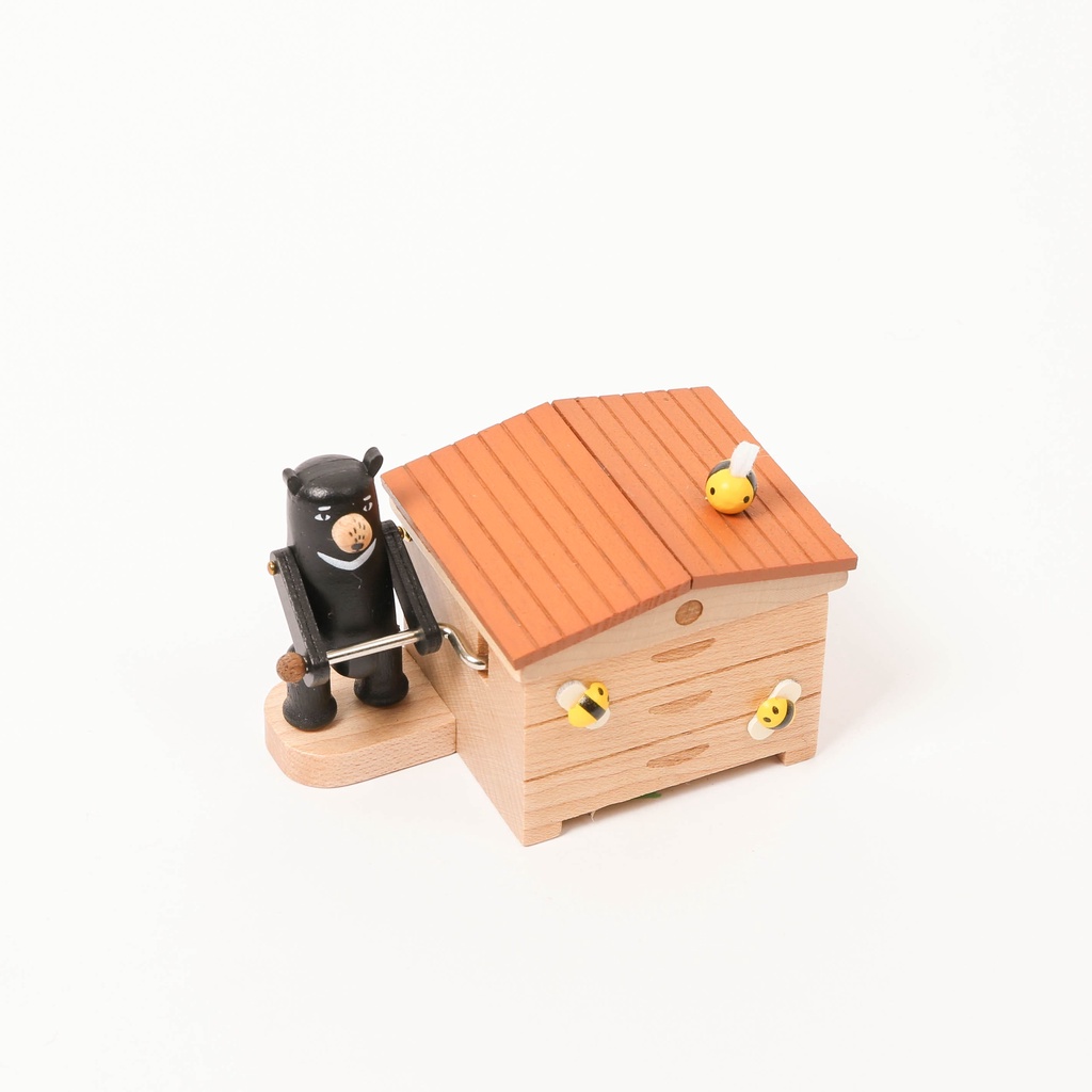 【知音文創】來趣找黑熊．黑熊蜜蜂．黑熊手搖音樂盒．黑熊