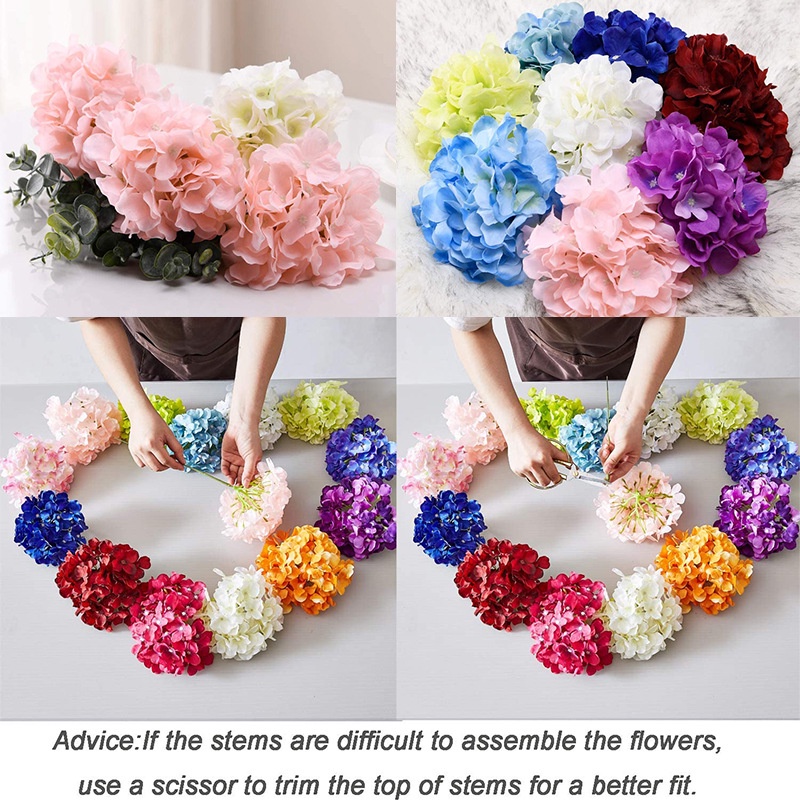現貨人造花 假繡球花 絲綢花朵頭 婚禮家庭派對DIY裝飾花卉  塑膠絹花 瓶花 桌花