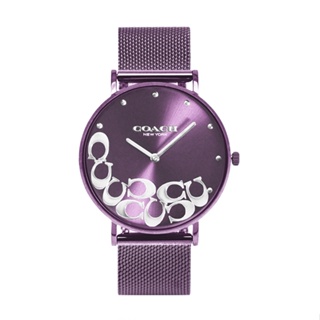 COACH | 經典時尚大C LOGO米蘭帶手錶 / 紫-14503823
