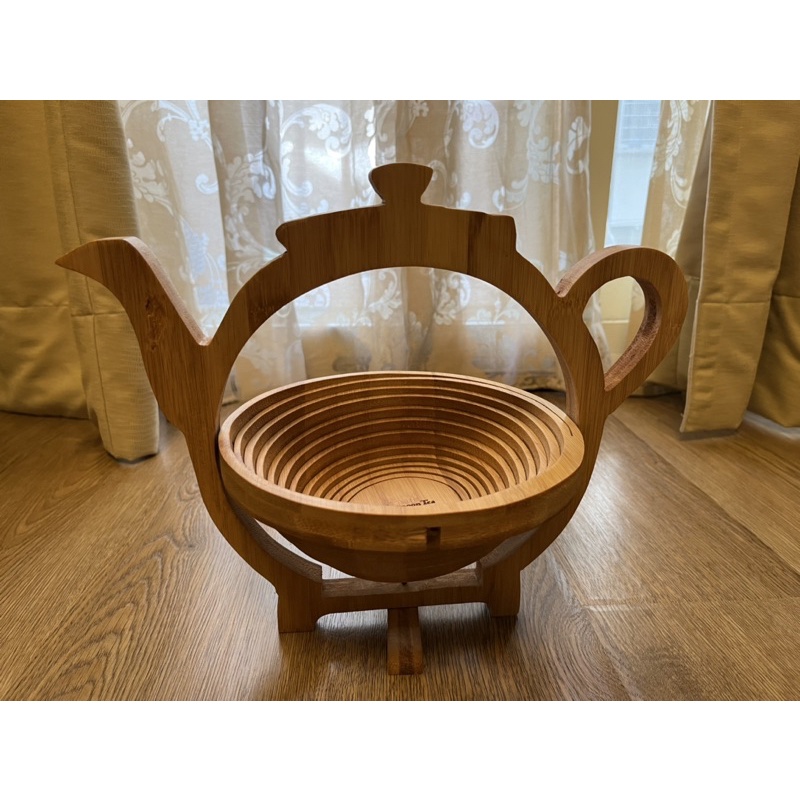 日本🇯🇵Afternoon Tea 木製茶壺造型水果籃/隔熱墊(絕版品)+Natural Kitchen 玻璃三層餅乾罐