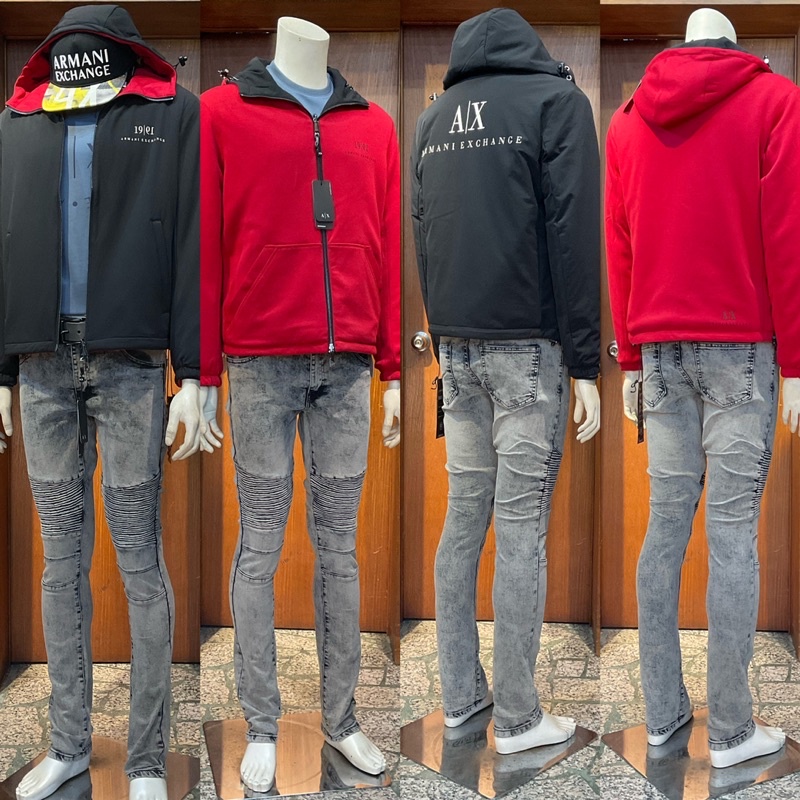 阿曼尼 冬季厚雙面穿外套 [戰牛精品] 歐美總公司發行 Armani exchange 全新真品 AX 連帽男外套