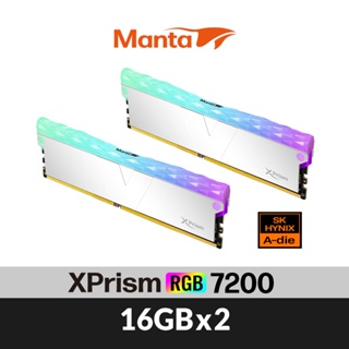 v-color全何 XPrism系列 海力士顆粒 DDR5 7200 32G(16GX2)RGB 桌上型超頻記憶體(銀)