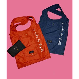 日本 agnesb 大容量斜背包 便攜摺疊購物袋 旅行收納包