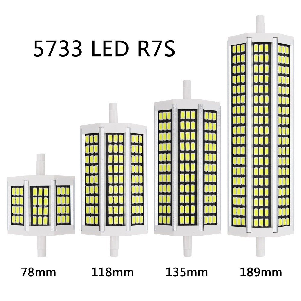 110V/220V LED鋁件黑板R7S 5733SMD高亮5W-20W 118mm高亮品質橫插玉米燈