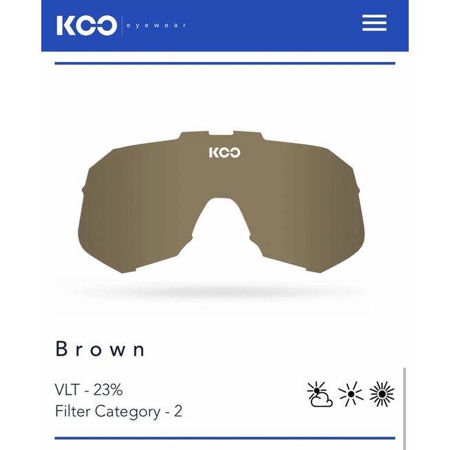 Kask KOO Demos 太陽眼鏡替換鏡片（蔡司鏡片）- Brown