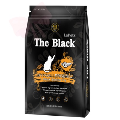 The Black 黑酵母 蟲蛋白貓糧1.5kg 超低敏配方 高蛋白質 全貓糧 貓咪飼料 貓乾糧