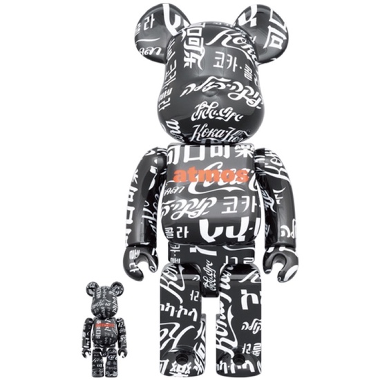 預購 BE@RBRICK atmos × Coca-Cola TYPE-6 可口可樂 黑 400％ 100% 1000%