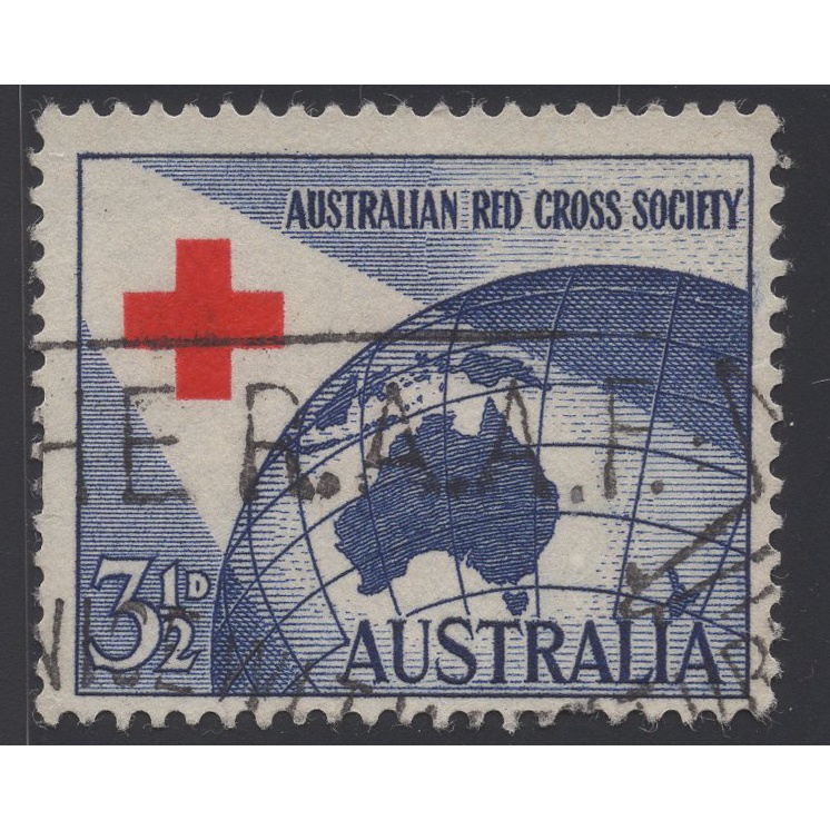 瘋郵票 成套 1954年 澳大利亞 澳洲 紅十字會 地球 地圖 郵票 舊郵票 郵票收藏 SA_161