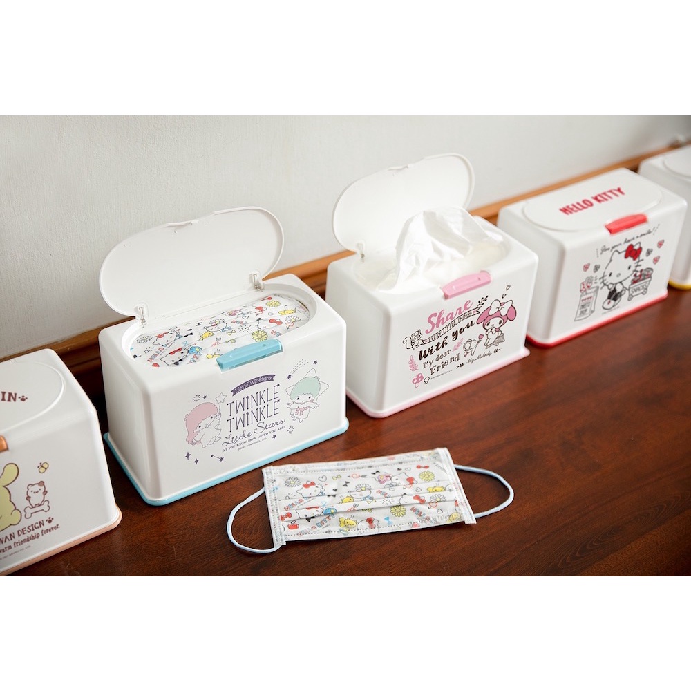 7-11x Sanrio三麗鷗多功能口罩收納盒 /衛生紙盒(Kitty/美樂蒂/布丁狗/雙子星)