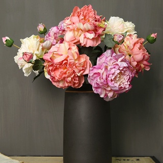 仿花假花北歐簡約裝飾客廳餐桌臥室裝飾花卉裝飾花畫牡丹