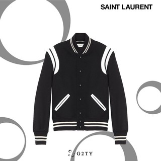 [G2TY] Saint Laurent Teddy Jacket 經典羊毛棒球外套 黑白 泰迪 聖羅蘭 YSL