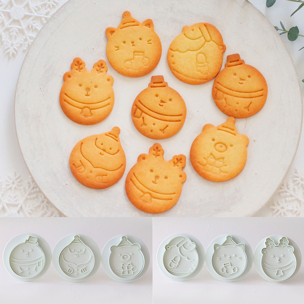 現貨- 日本 COTTA  聖誕節系列餅乾模 圓形 餅乾壓模 按壓式 模具 DIY 烘培 手工餅乾 日本模具