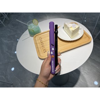 熱銷 星巴臺灣限定粗玻璃吸管黑熊石虎造型帶矽膠保護套配吸管套裝