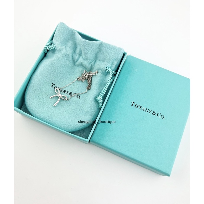 [二手正品]TIFFANY&amp;Co. 925純銀 蝴蝶結造型項鍊