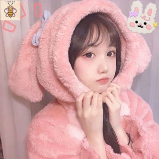 小蜜蜂童裝 女童長袖睡衣居家服甜美可愛少女卡通美樂蒂睡衣女珊瑚絨加厚睡袍2022新款冬季家居服