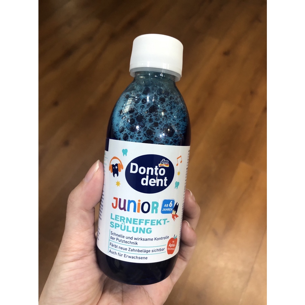 德國DM Dontodent兒童牙菌斑檢測漱口水 200ml 蘋果口味