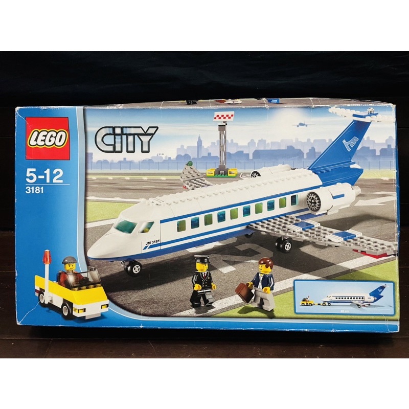 【樂高資本】樂高 LEGO 3181 City系列 客運飛機 破爛盒 內裝物全新 修復盒 全新已拆盒