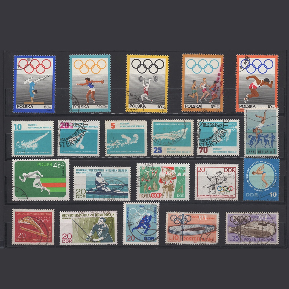 瘋郵票 運動 奧運 主題郵票 外國郵票 收藏 所見即所得 手帳 拼貼 素材 台灣現貨 GA_099
