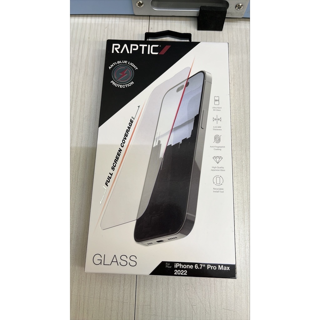 福利品出清 RAPTIC iPhone 14 Pro Max 抗藍光玻璃貼 CA202210210017