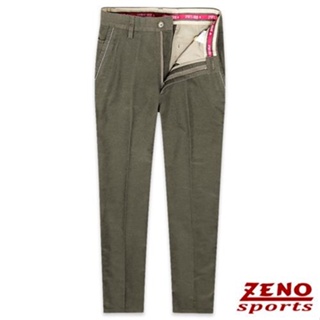 ZENO傑諾-重磅棉slim fit修身彈性平口休閒長褲‧二色