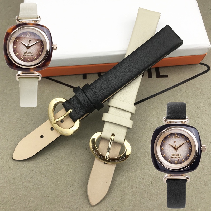 特價Vivienne Westwood薇薇安錶帶淺灰色真皮12MM適配VV141BG手錶配件