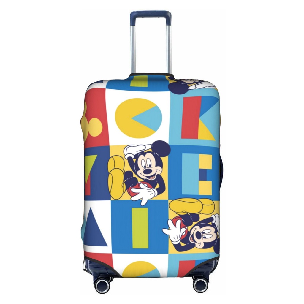 米老鼠可水洗旅行行李套有趣的卡通手提箱保護套適合 18-32 英寸行李箱