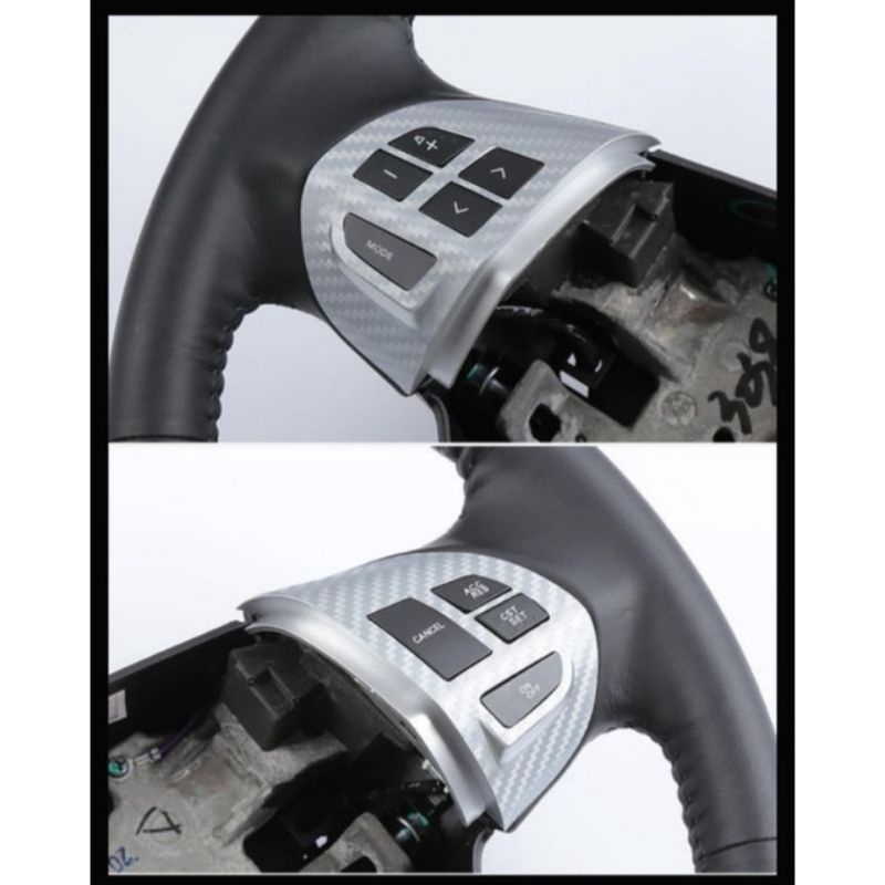 台灣發貨三菱FORTIS Outlander立體碳纖維方向盤音控定速貼紙(一組二邊下標前請看商品說明不要買錯)