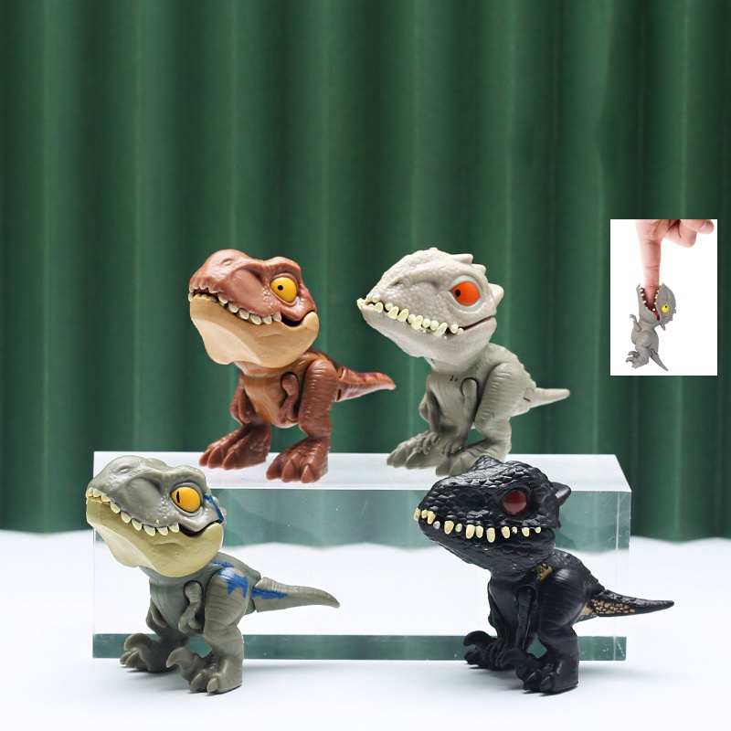 2pcs 手指咬恐龍侏羅紀霸王龍仿真恐龍模型玩具失速玩具熱銷