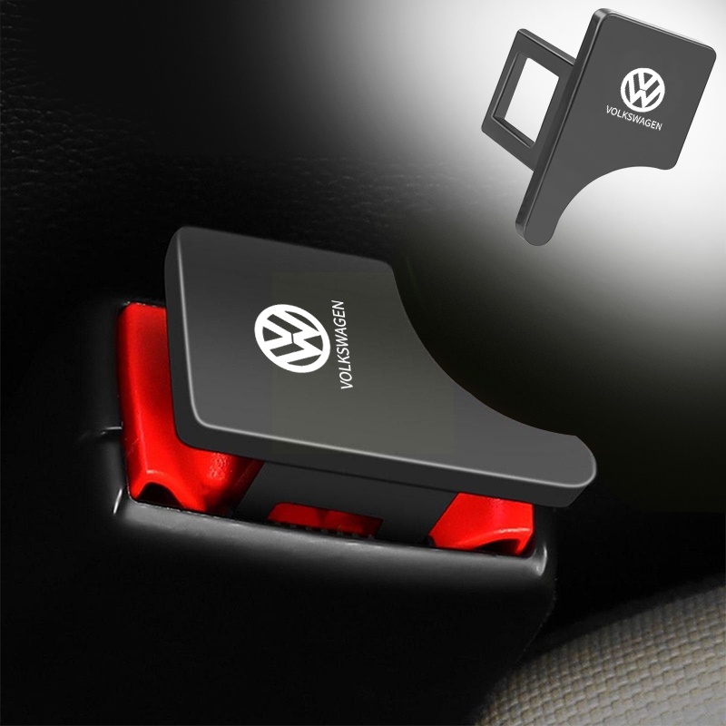 1 件裝金屬汽車座椅安全帶扣汽車標誌隱藏式安全帶鎖夾適用於大眾大眾高爾夫 POLO PASSAT TIGUAN TOUR