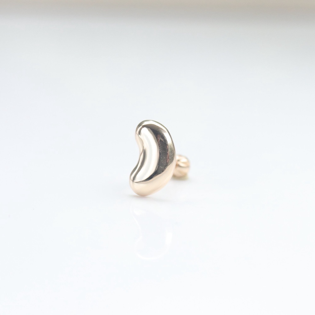 14K 聰明豆鎖珠耳環(單個)K金耳環