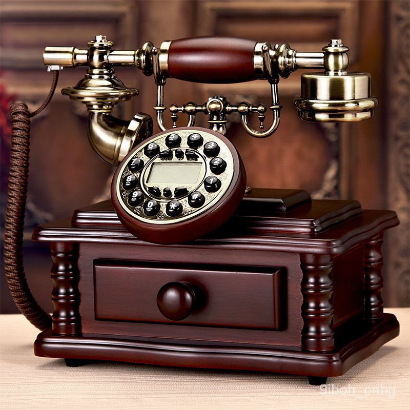 💖滿額免運🔥實木仿古電話機複古中式電話店來電古董傢用辦公座機【德藝全球購】