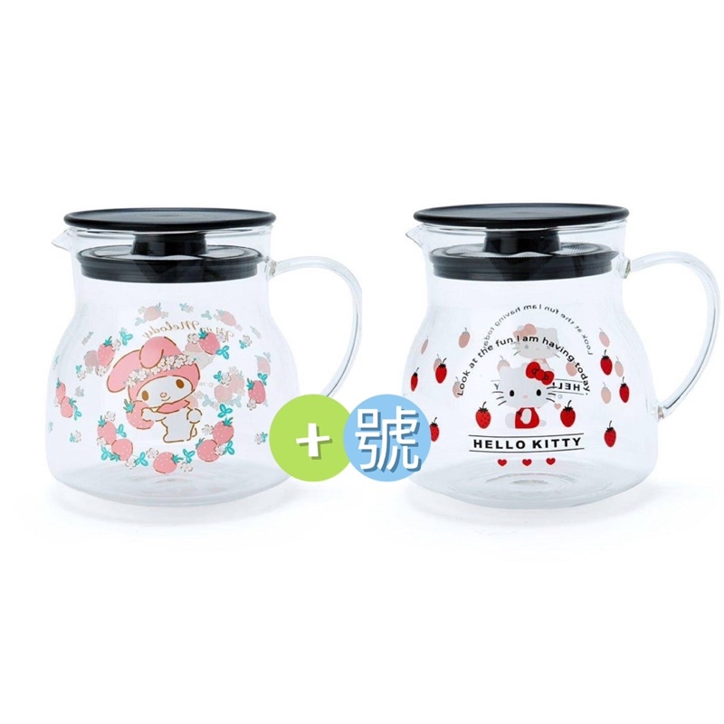 日本進口 美樂蒂 kitty 耐熱玻璃茶壺500ml玻璃茶壺 泡茶壺 濾網 泡茶 玻璃茶壺 濾茶壺 生日聖誕節交換禮物