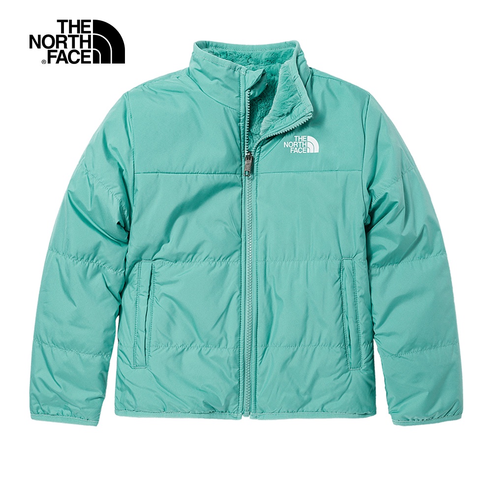 The North Face北面兒童綠色防潑水雙面穿保暖立領鋪棉外套｜7UMU6R7