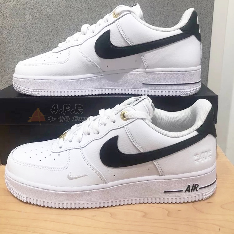 Nike Air Force 1 AF1 40週年 全白黑勾 黑白 白黑 金扣 小勾 休閒鞋 GD DQ7658-100