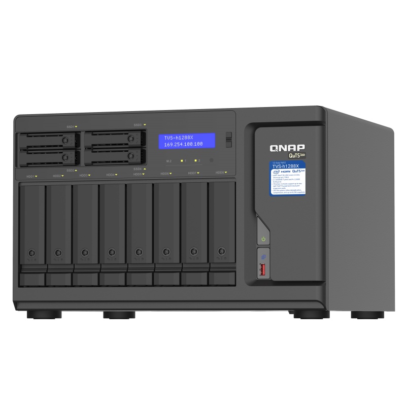 QNAP 威聯通 TVS-h1288X-W1250-16G 12-Bay NAS 網路儲存伺服器5年保固(不含硬碟)