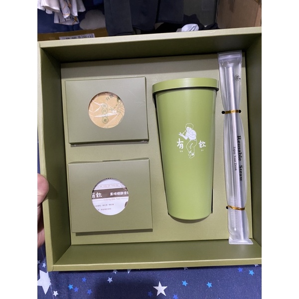 有飲週年紀念禮盒（綠色） 欸你這週要幹嘛 有飲喝拎 冰霸杯 環保杯
