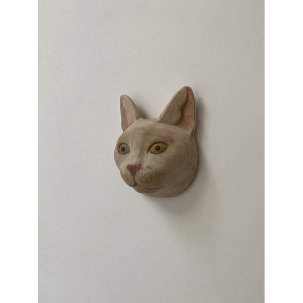 日本藝術家_杉崎正則-木雕作品「異瞳貓」