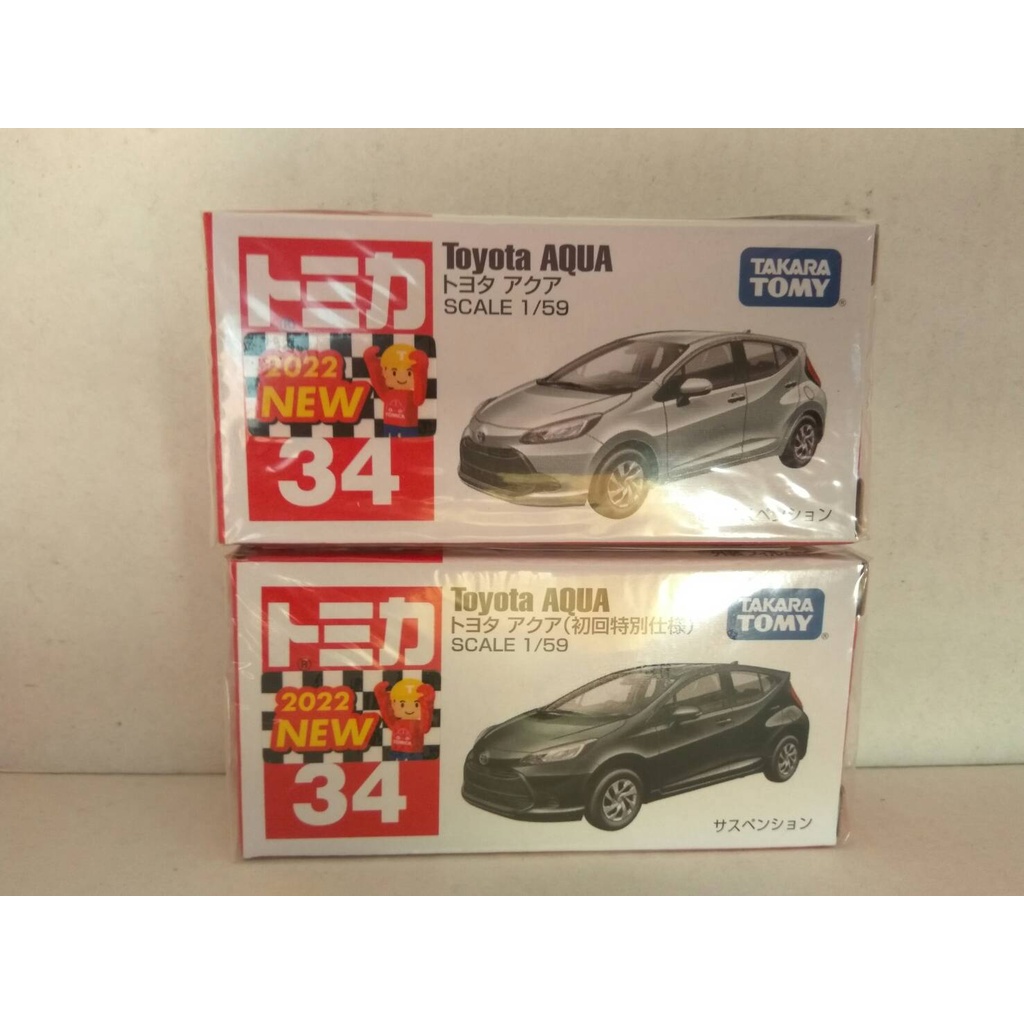 (凱芸市集) 有新車貼 TOMICA 34 豐田Aqua 一般+初回 台灣代理公司貨